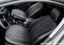 Чехлы салона Renault Duster 2011-2015 (зад. сид. 60/40) Эко-кожа, Ромб /черные