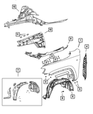 chrysler-68504093aa Подкрылок передний левый Dodge Durango 2020-
